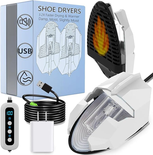 Shoe Dryers for Work Boots Portable Shoe Warmers & Dryer Boot Dryer for Smelly Shoes, Portable USB Powered Moisture & Odor Eliminator for Boots, Sneakers, Soccer Cleats, Travel-Ready Footwear Care