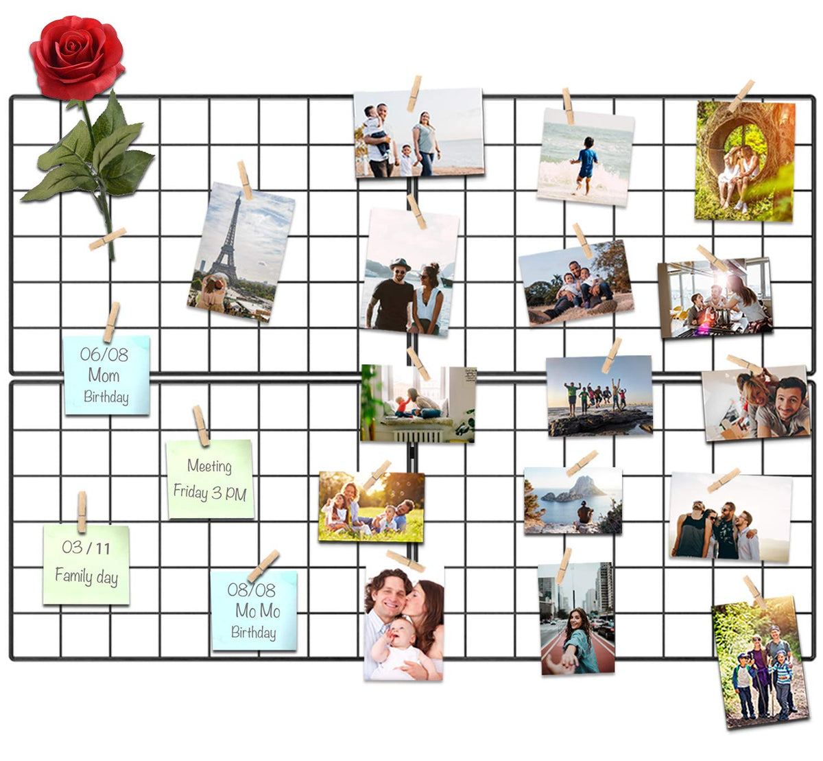 Wire Wall Grid Panel for Photo Display, DIY Iron Picture Frames - Image 1