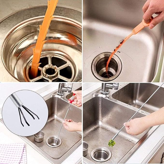 Drain Snake,33 inch Flexible Claw Grabber Tool,Drain Clog Remover - Snake Drain Hair Removal Tool for Home Sink, Bathroom Tub,Drain, Toilet, Tight Spaces