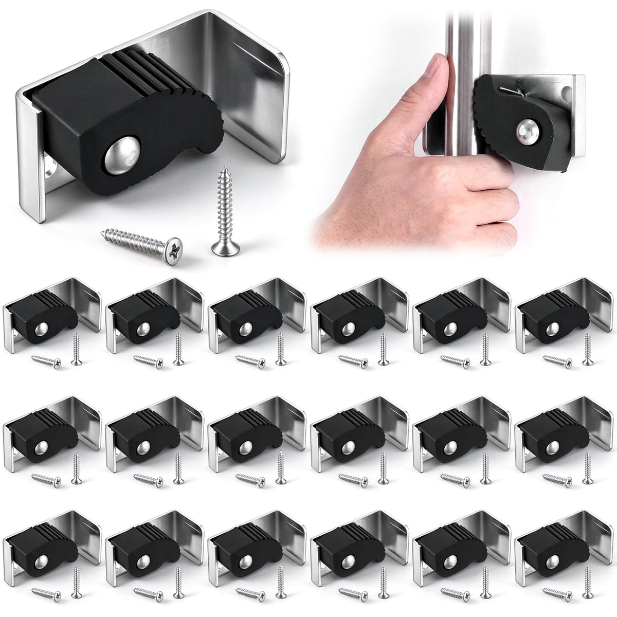 24 Pcs Broom Holder Wall Mount, Broom and Mop Organizer Gripper - Image 1