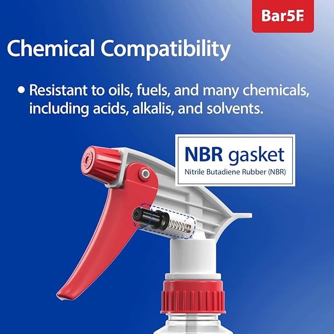 Bar5F Plastic Spray Bottles 2 Pack, 16 Oz, All-Purpose, Empty for Chemical and Cleaning Solutions, Adjustable Head Sprayer Fine to Stream (Pack of 4 (Red))