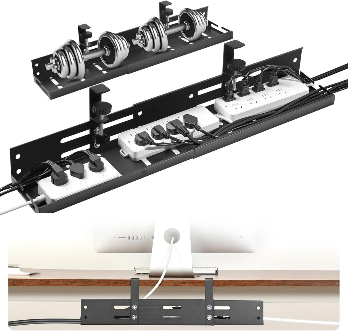 No Drill Under Desk Cable Management Tray, 17”-30” R | All Products - Image 1