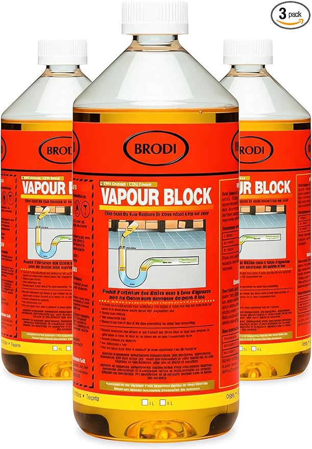 VapourBlock Drain Sealer Liquid & Trap Primer for Unused & Dry Drains, Citrus-Based, Blocks Sewer Gas Odors & Stops P-Trap Evaporation in Cabins, Cottages & Vacant Properties (Pack of 3)