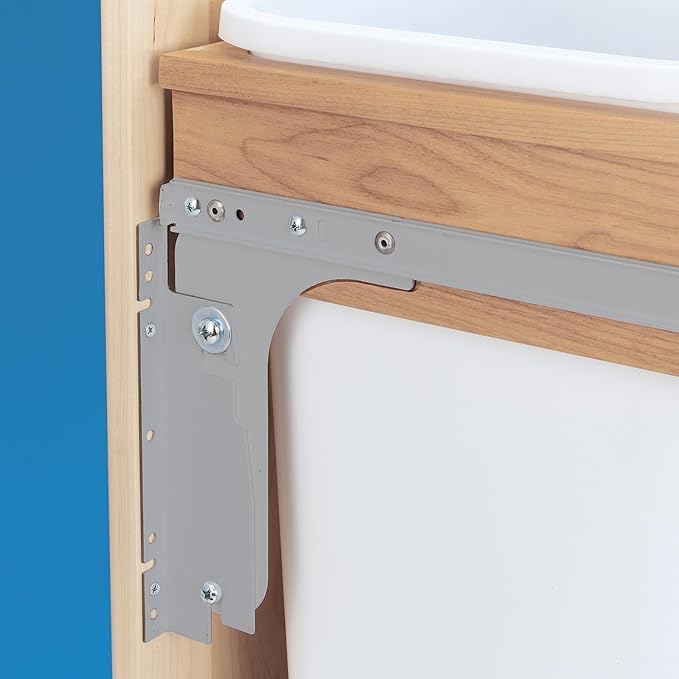 Rev-A-Shelf Top Mount Double Pullout Under Cabinet 50 Quart Kitchen Trash Cans for Full Height Cabinet, 150 Pound Rated Full-Extension Slides, 4WCTM-2150DM-2