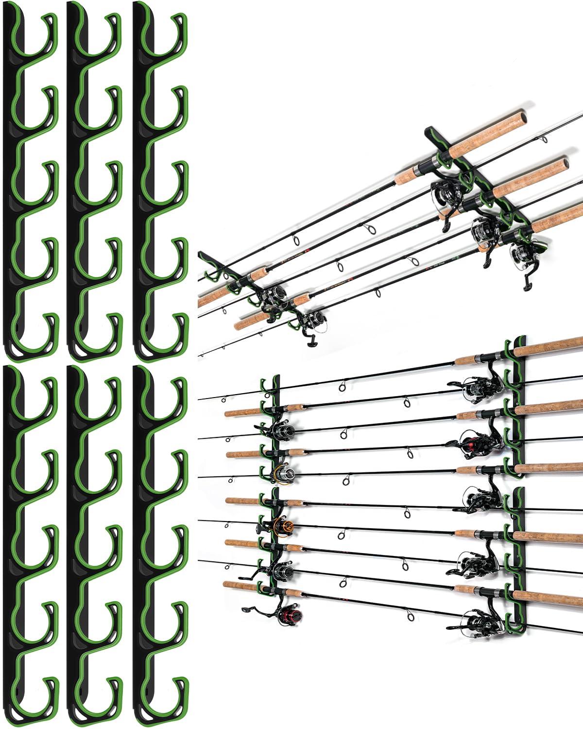 Fishing Rod Rack,Wall or Ceiling Mounted Pole Holder Garage - Image 1