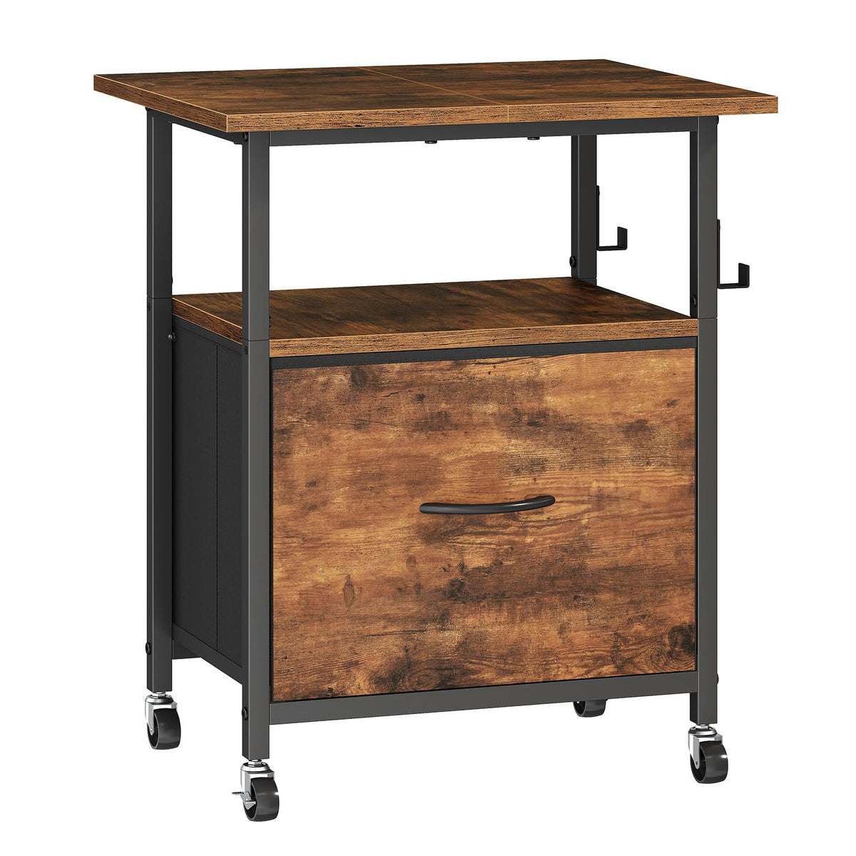 HOOBRO Printer Stand with File Drawer, 2 Tier Under Desk - Image 1