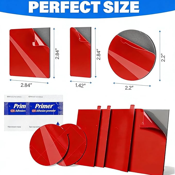 4Pcs Adhesive Pad for Dash Cam, VHB Double Sided Mounting Tape for Round Car Camera, 2.2 in for Dashcam Car Dashboard Windshield Camera GPS Holder, with 2 Replacement Sticky Pads (2.2" * 2.2")