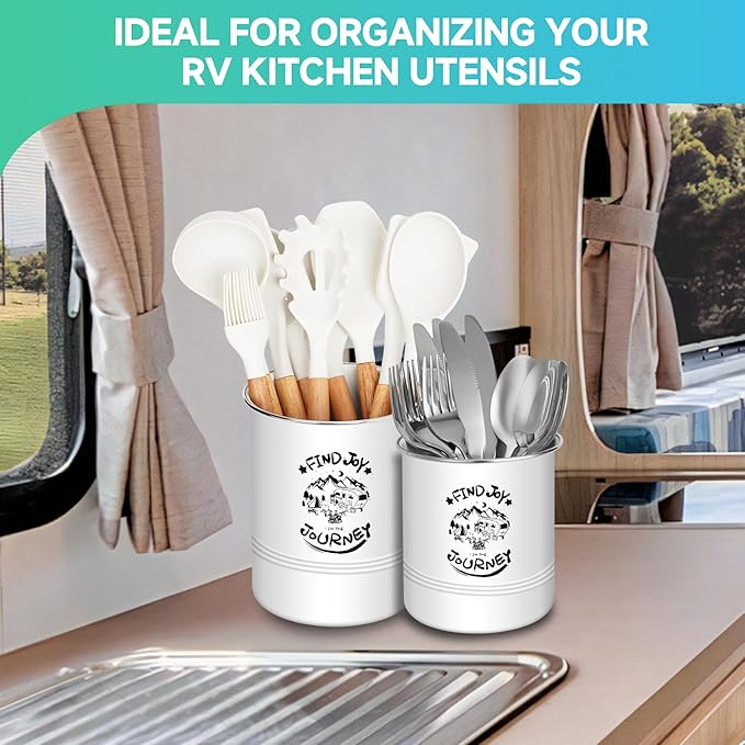 Magnetic RV Utensil Holder, Camper Essentials, RV Kitchen Accessories Must Haves Organization for Inside, RV Storage and Organization Ideas (2 Pack)
