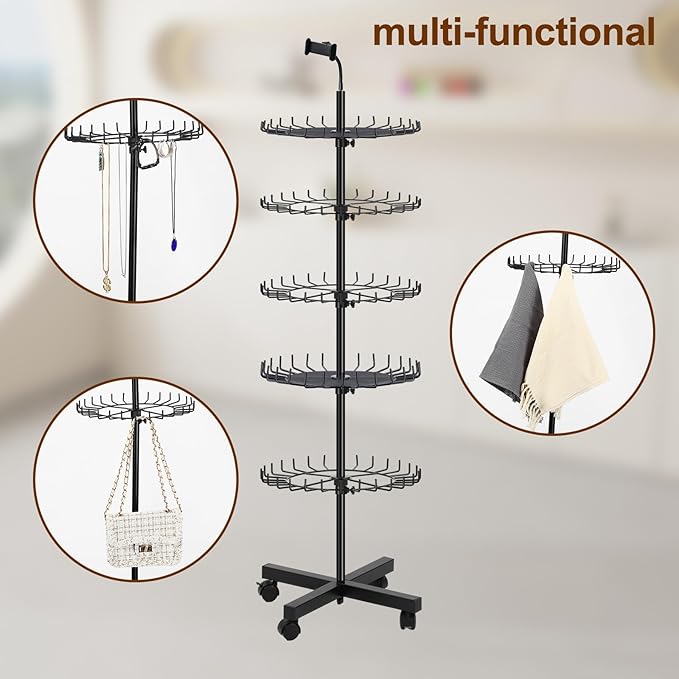 Braiding Rack Standing Hair Extension Holder with Tray 140 Pegs Height Adjustable Separator with Phone Holder Stylist Braiding Tools Accessories for Displaying and Separating Hair