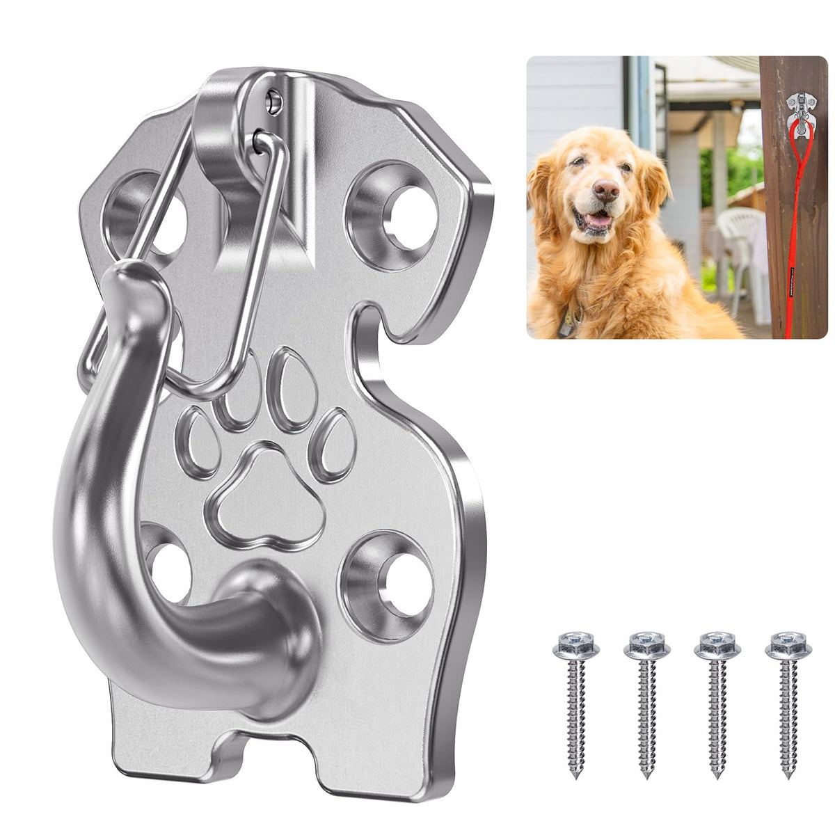 Dog Leash Holder Wall Mount Stainless Steel Hook, 1 Pack - Image 1