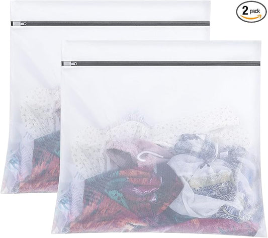 Laundry Bags Mesh Wash Bags, Lingerie Bag for Washing Delicates, White Net, 2XXL