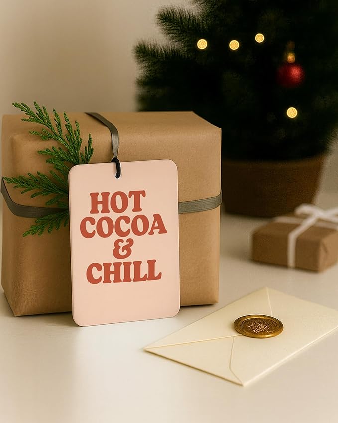 Boho Christmas Car Air Freshener 4 Pcs, Merry and Bright Santa Claus Xmas Holiday Hanging Air Freshener for Cars Closet Drawer Books, Christmas Car Accessories Mirror Decor for Women Girls