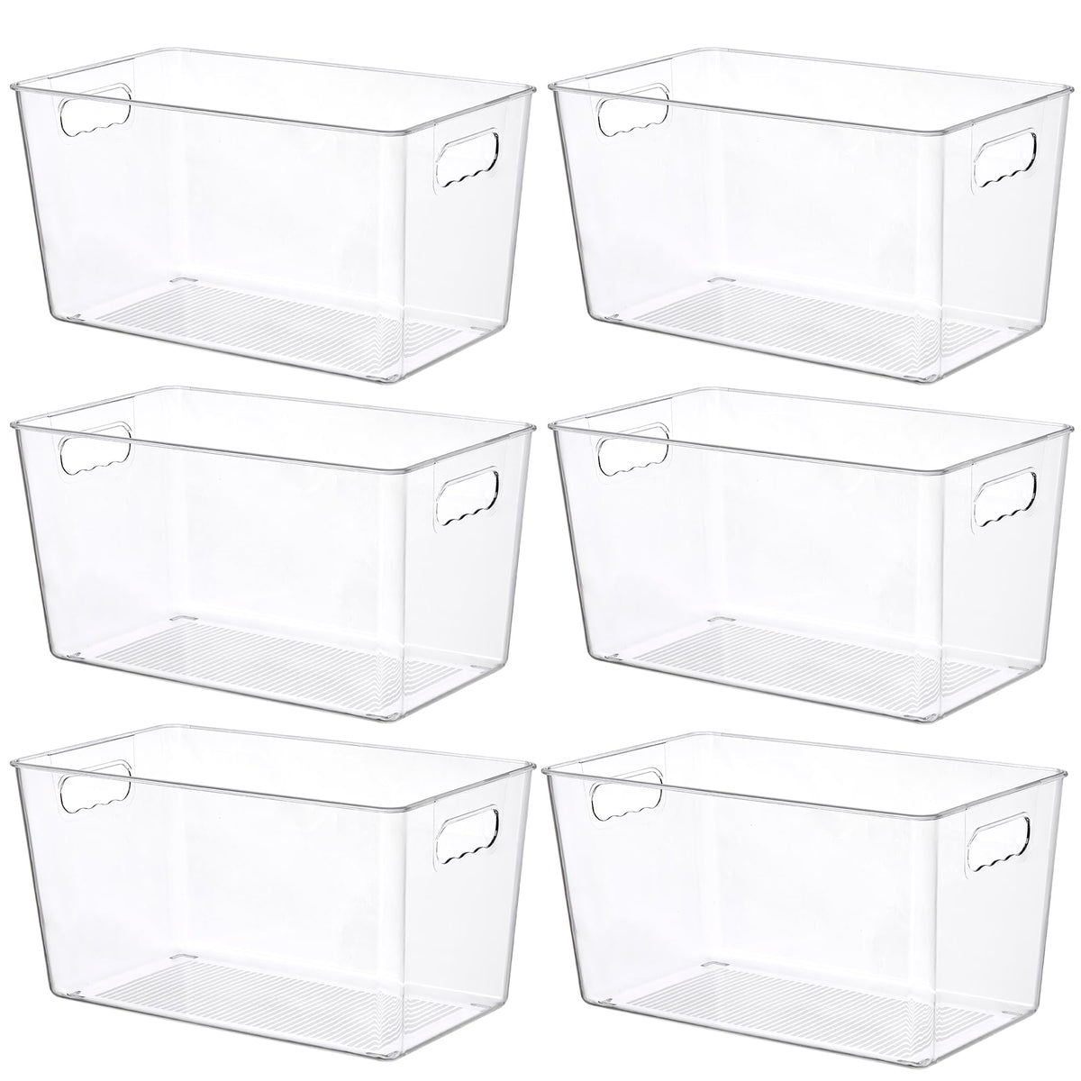 Vtopmart 6 Pack Clear Storage Bins, Pantry Storage Bins - Image 1