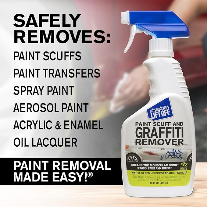 Motsenbocker's Lift Off 45406-6PK Paint Scuff and Graffiti Remover – Easily Removes Paint Scuffs, Spray Paint, and Acrylic from Cars, Trucks, Boats, RVs & More – 16 fl oz (Pack of 6)