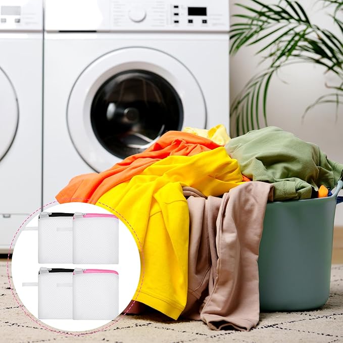 4 Pcs Small Laundry Mesh Bags Mini Washing Machine Underwear Washing Bag Lingerie Bags for Delicates Mini Mesh Net Foldable for Underwear Panties Bra Small Accessories