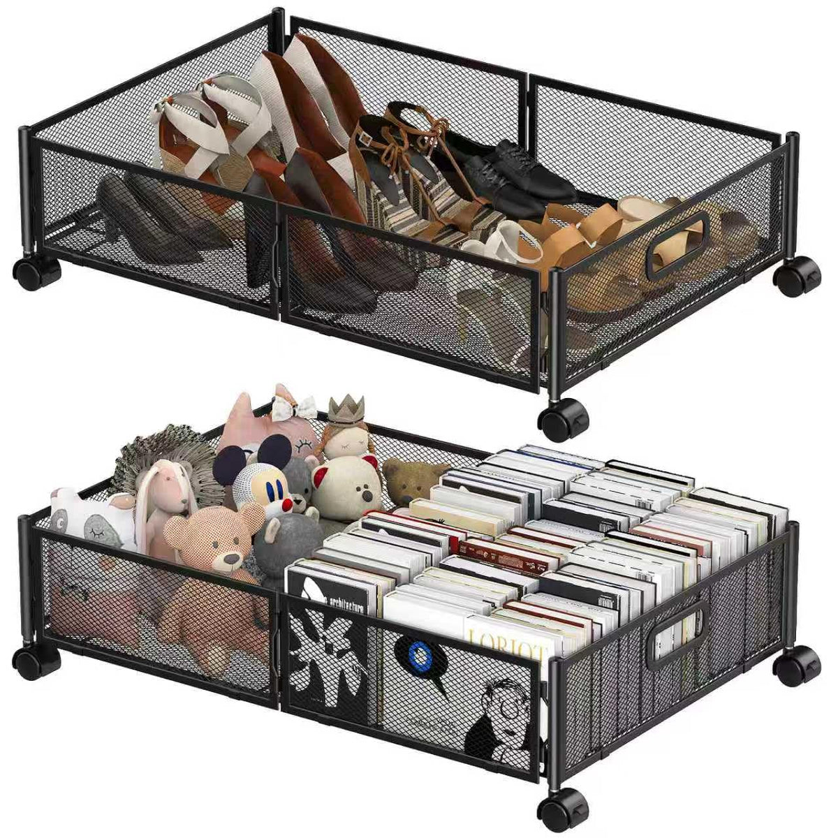 Under Bed Storage Containers,2 Pack Foldable Underbed - Image 1