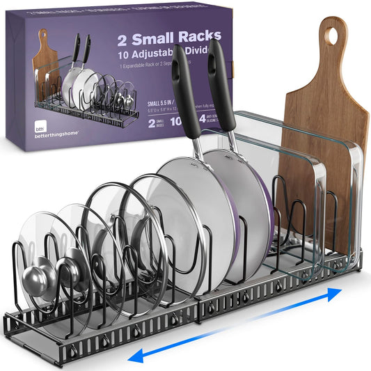 Better Things Home 5.5” Wide 12-Slot Adjustable Pot Lid Organizer - Image 1