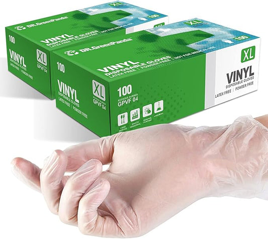 Clear Vinyl Disposable Gloves Food Safe Latex Free Powder Free for Cooking Cleaning Food Service GPVF or MPVF