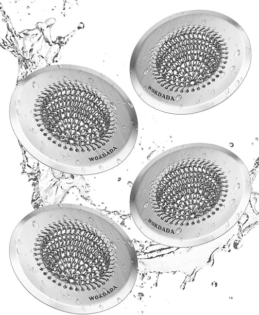 Sink Drain Strainer, Reversible Easy Clean Mesh Sink Strainer with 304 Stainless Steel, Wokdada Revolutionary Anti-Rust Large Kitchen Sink Strainer Food Catcher for Garbage Disposal Without Clogging
