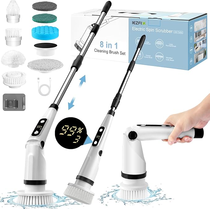 iezfix Electric Spin Scrubber X01 + Electric Cleaning Brush X03