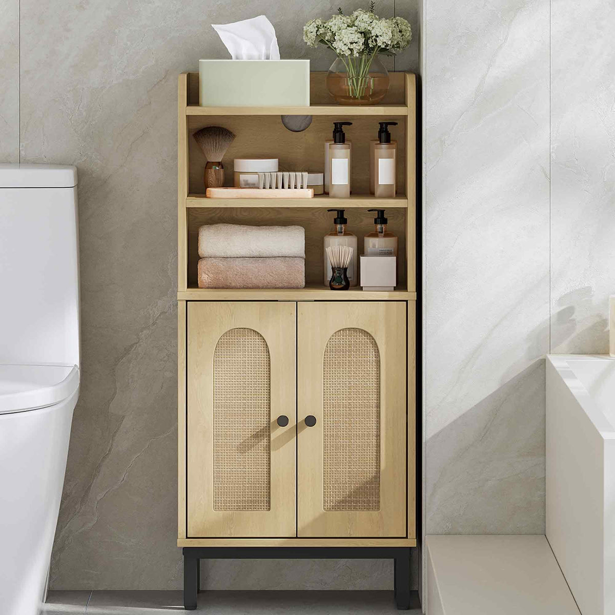 Hzuaneri Bathroom Storage Cabinet, Small Floor Cabinet - Image 1