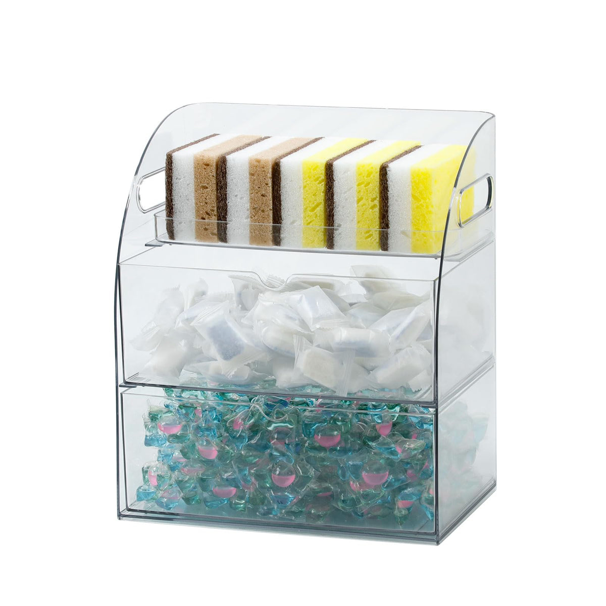 Clear Kitchen and Pantry Organizer with Drawers, Plastic - Image 1
