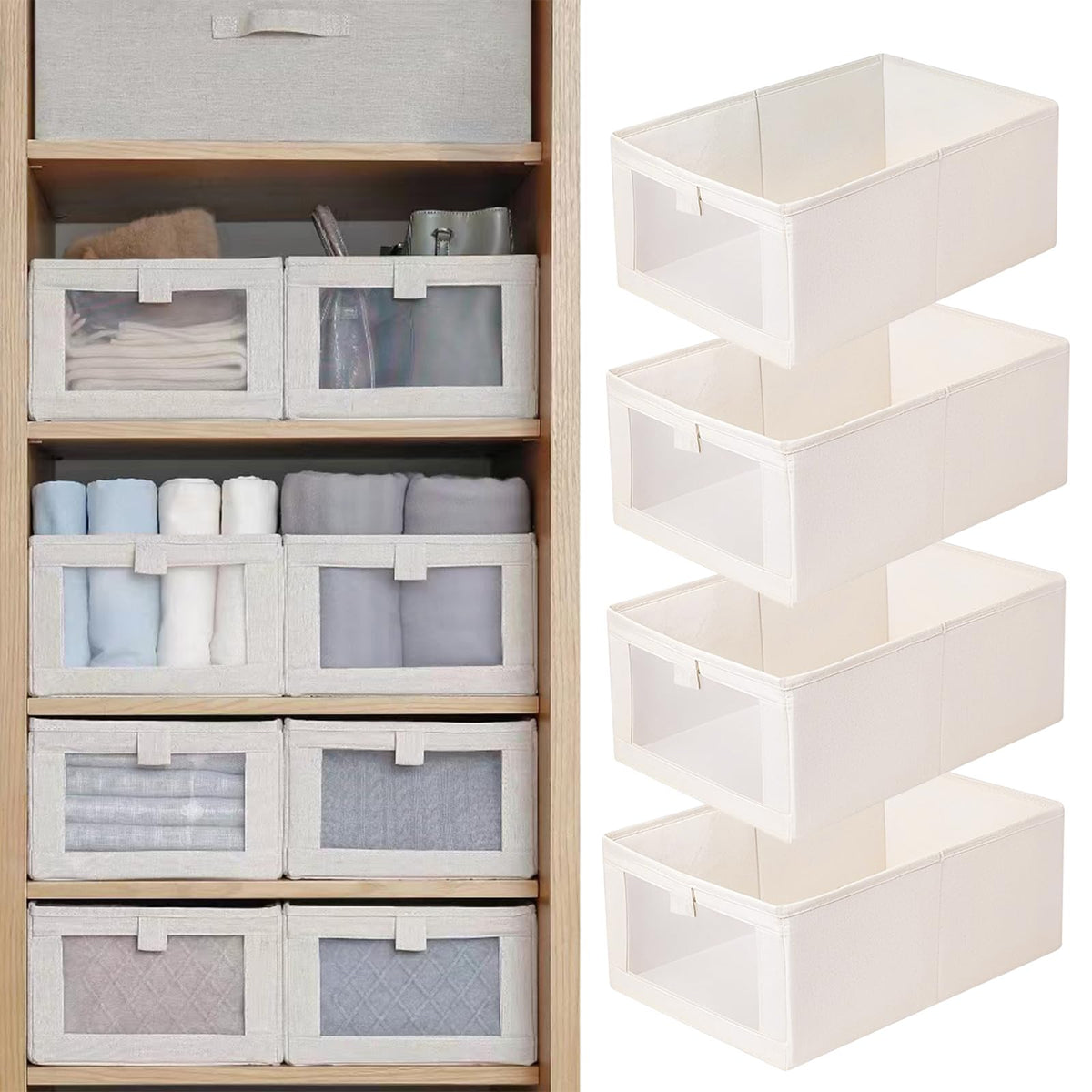 Pradnel Linen Closet Organizers And Storage, 4 Pack | All Products - Image 1
