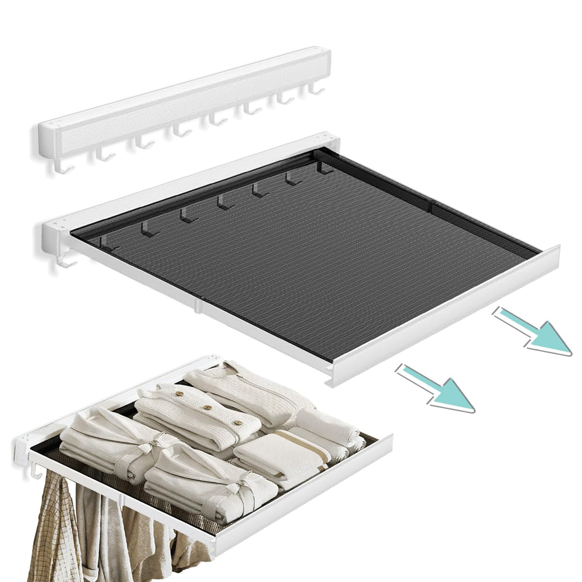 LETINE Wall Mounted Drying Rack: Retractable Indoor - Image 1