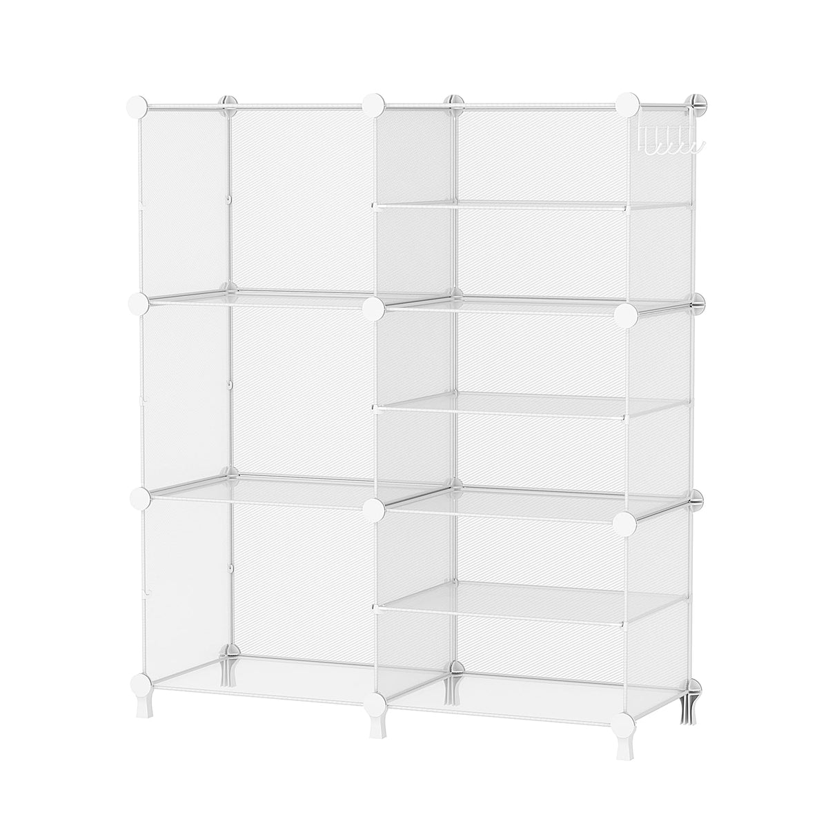 AWTATOS Closet Organizer 6 Cube Storage Shelves, Transparent - Image 1