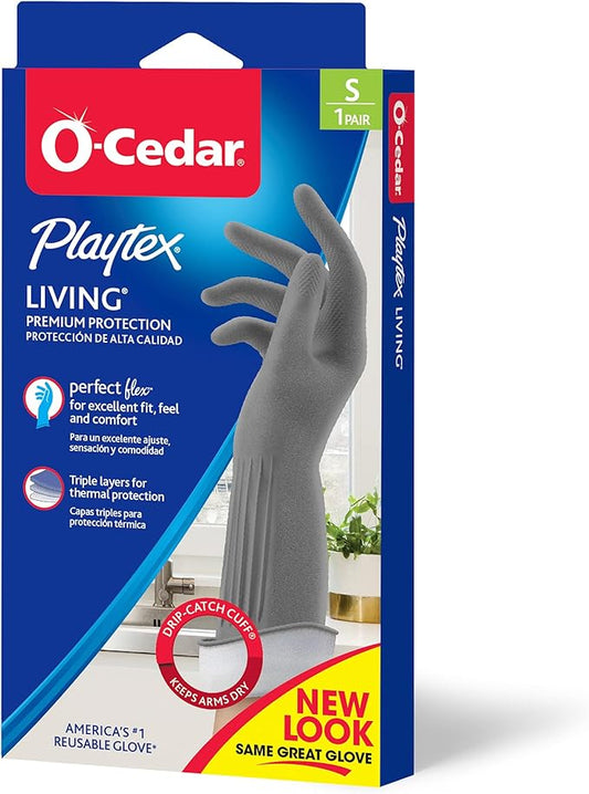 PLAYTEX Living Reuseable Rubber Cleaning Gloves (Small, 1 Pack), Premium Protection Reusable Household Gloves