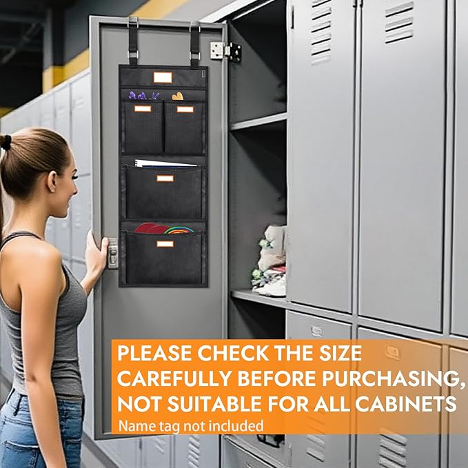 Gun Safe Door Organizer - 4 Large Pockets for Easy Storage | Locker Hanging Organizer for Gun Cabinet, Police Locker, Gym & Closet | Quick Installation, Durable 1680 Oxford Cloth