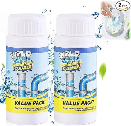 2pc Wild Tornado Pipe Dredge,Powerful Sink Cleaner for Kitchen Toilet Pipeline Quick Cleaning Tool- Wild Tornado Pipe Cleaner - wild sink and drain cleaner- Drain Foam Cleaner