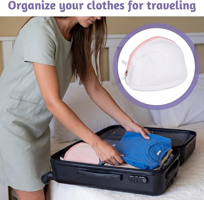 3Pcs Bra Washing Bag for Laundry, Mesh Bra Laundry Bag for Washing Machine Lingerie Washer Protector with Zipper for Underwear and Delicates
