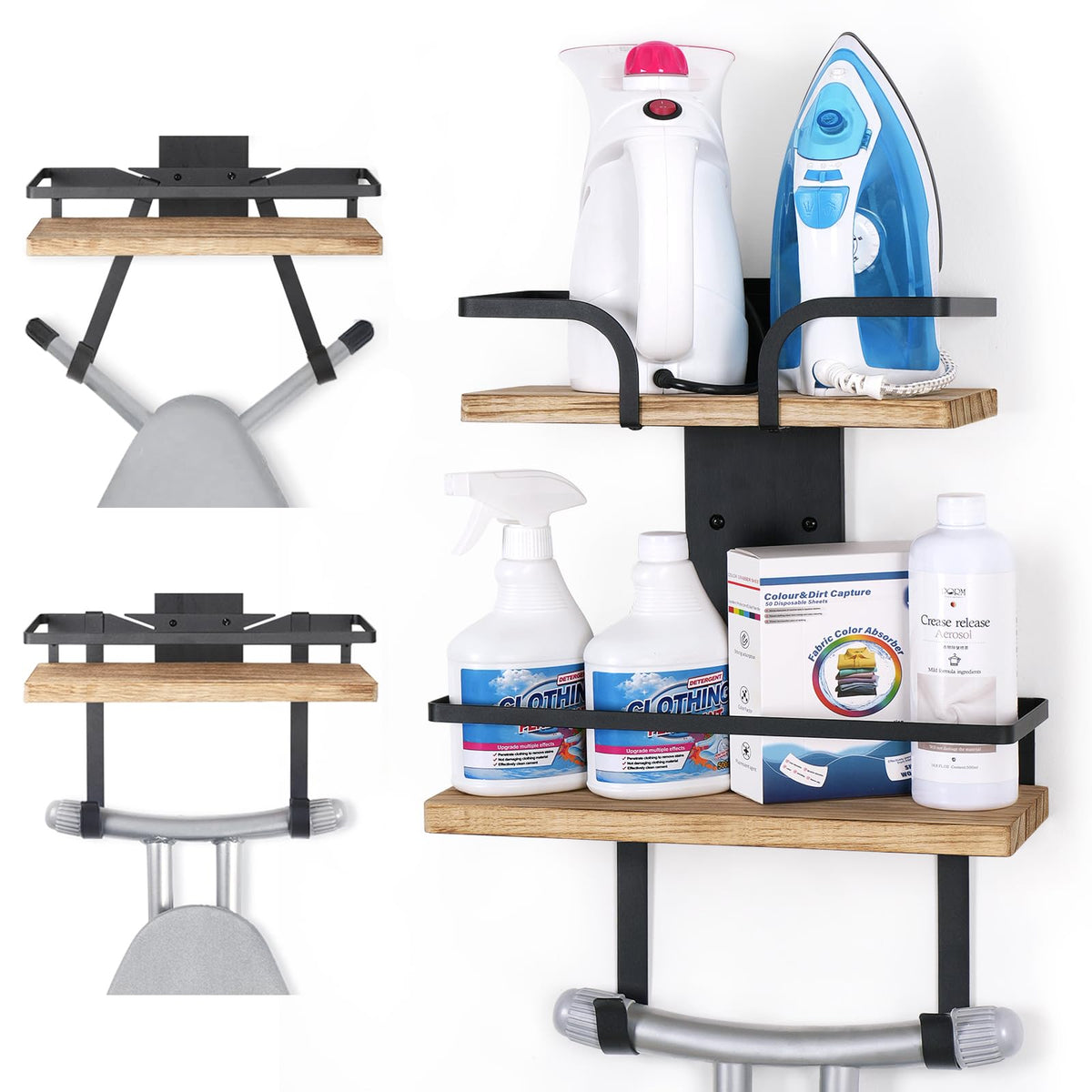 Ironing Board Hanger Wall Mount, 2-Layer Laundry Room Organizer - Image 1