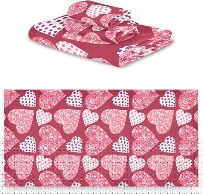 Pfrewn Pink Plaid Hearts Towels Set of 3 Romantic Love Dot Spring Bathroom Towel Soft Absorbent Bath Hand Towels Washcloth Guest Towel Sets Mother's ValentineDecorations