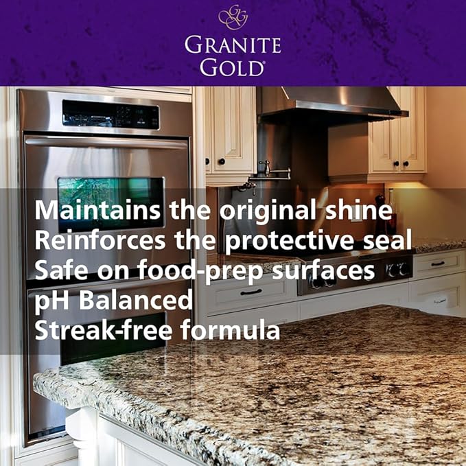 Granite Gold Daily Cleaner 32oz & Polish Spray 24oz for Granite, Marble, Quartz & Natural Stone Surfaces