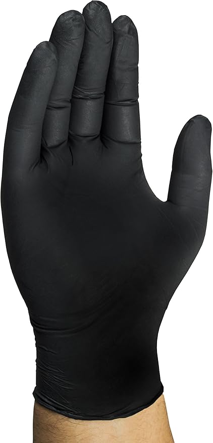 Mechanix Wear D03-05-010-100 - Nitrile Disposable Gloves, Powder Free, Textured - 5 Mil Black (100 Pack)