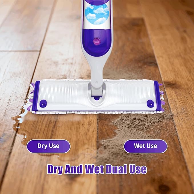 25 Pack Disposable Mopping Pads Refills for Swiffer PowerMop Multi-Surface & Wood Mops, Spray Clean Pads Replacement for Floor Cleaning（Purple Without Handle）