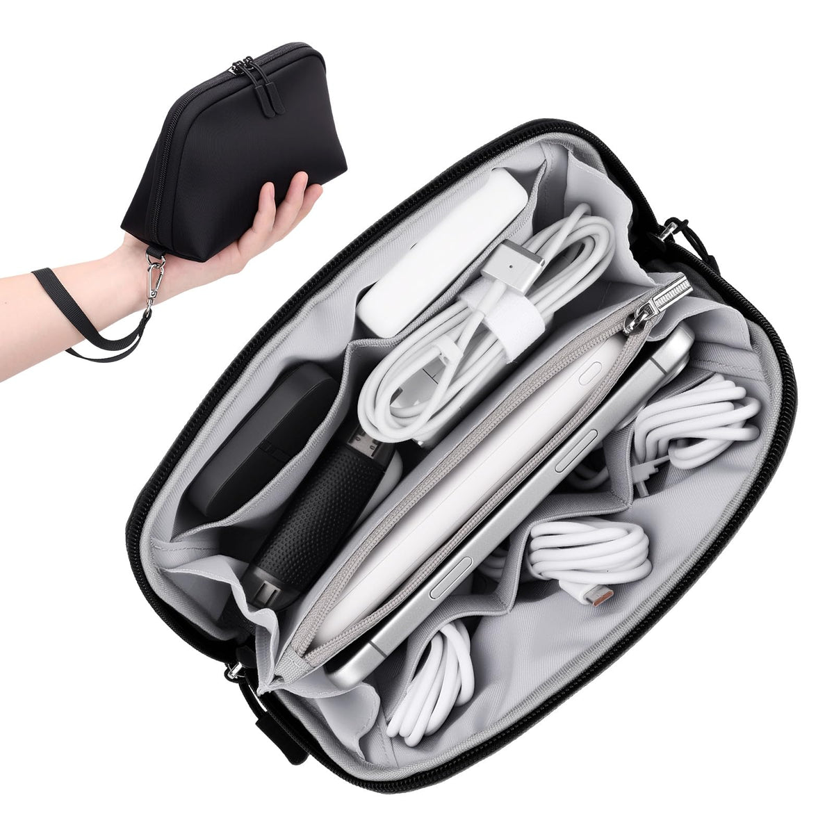 FYY Travel Cable Organizer - 8 Compartments, Lightweight - Image 1