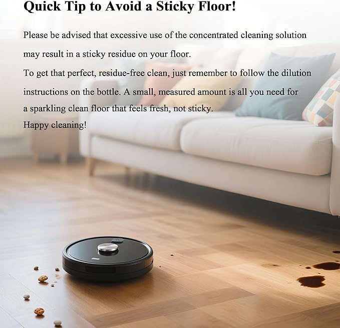 Floor Cleaner Compatible with Roborock, Eufy, Dreame, iRobot Roomba Robot Vaccum and Mop, Wet Dry Vacuums and Wetjet Mops, 16.9 FL.oz, Concentrate, Dilution Ratio 1:200, Orange Scent