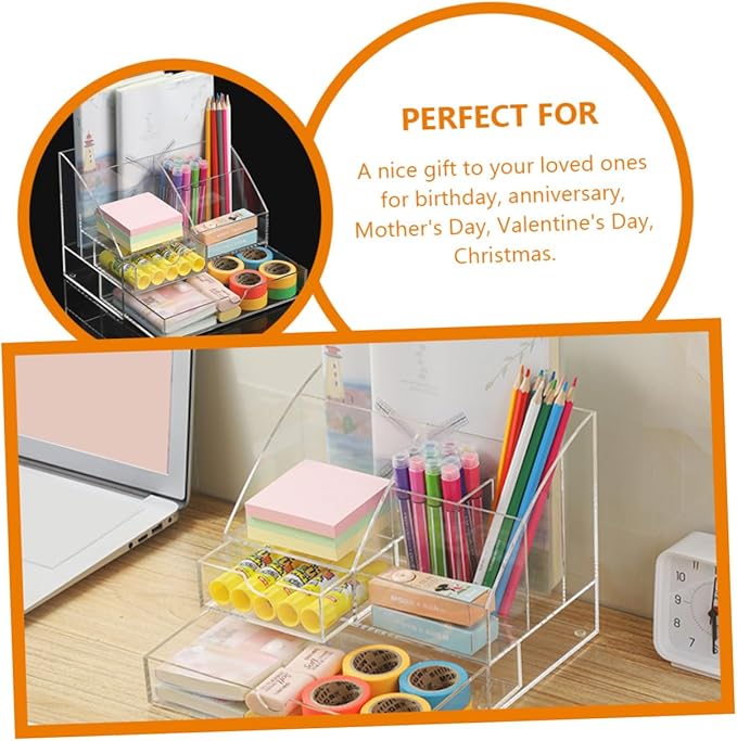 Acrylic Desk Organizer Drawer Multi-layer Storage Box for Makeup Office Supplies and Accessories Acrylic Design for Home and Office Use
