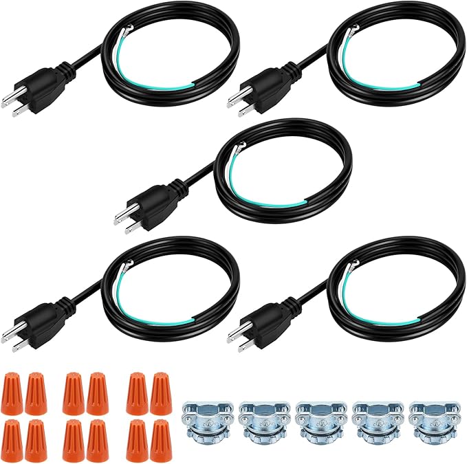 HK Universal Garbage Disposal Power Cord Kit, Heavy Duty Power Cord Replacement for Any Garbage Disposal Model as InSinkErator (3Feet 5Pack)