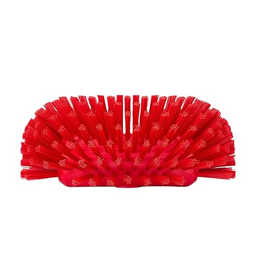 SPARTA Tank and Kettle Scrub Brush Heavy-Duty Tile Brush, Color-Coded and Handle Compatible (Sold Separately) for Optimal Access In Spacious Containers, Plastic, 5.5 X 9.5 Inches, Red
