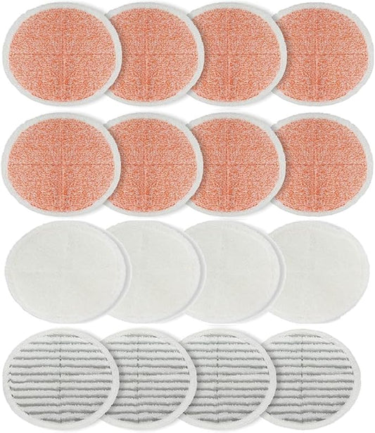 Replacement Pads For Bissell Spinwave Mop: 16 Pads for Bissell Spinwave/Spin Wave/Crosswave,Expert/Pet/Cordless Hard Floor,2124 20393 2039a 20399 2039w 23159 23157 Spin Mop Cleaner Scrub/scrubber pads