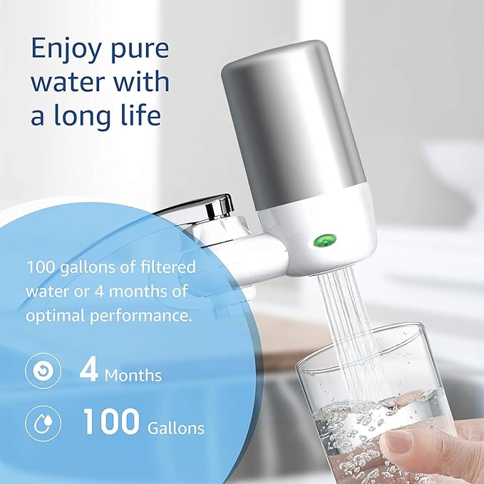Waterdrop Faucet Filter Replacement for Brita® 36311 On Tap Water Filtration System Replacement Filters (Pack of 2) & Chrome(Pack of 2)