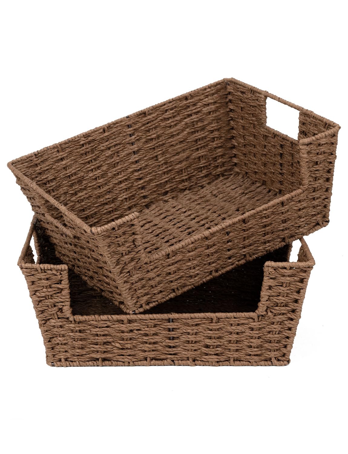 StorageWorks Pantry Baskets for Organizing, Paper Rope Brown - Image 1