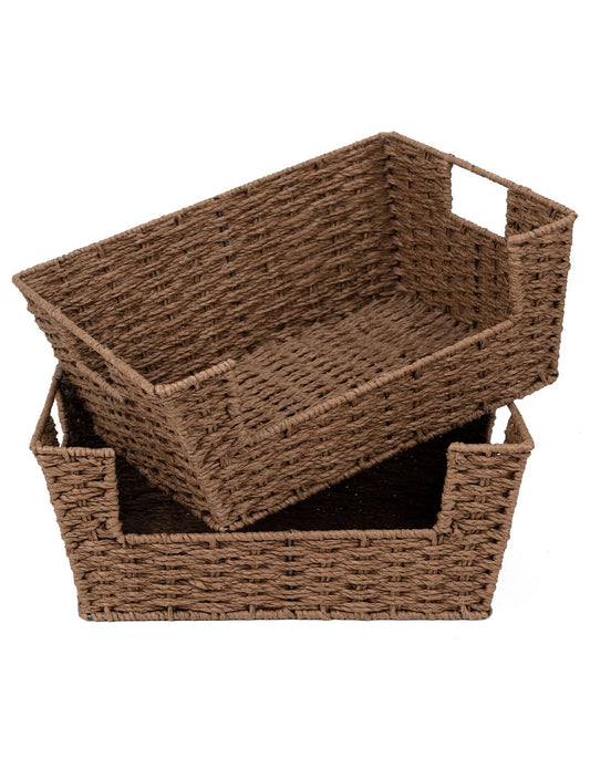 StorageWorks Pantry Baskets for Organizing, Paper Rope Brown - Image 1