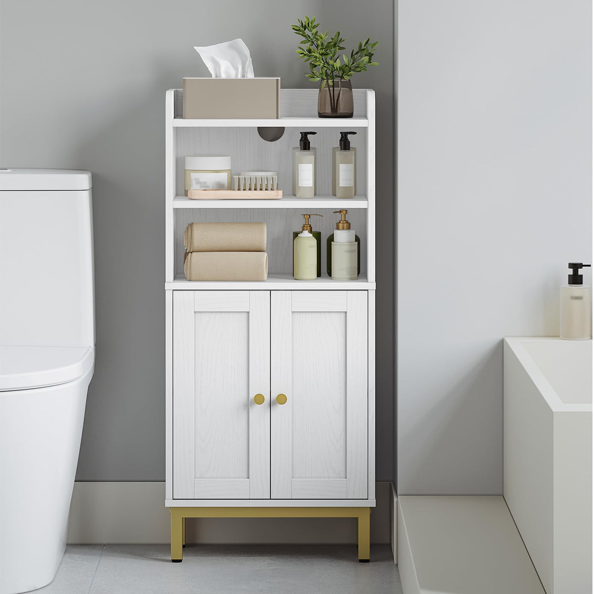 Hzuaneri Bathroom Storage Cabinet, Small Floor Cabinet - Image 1
