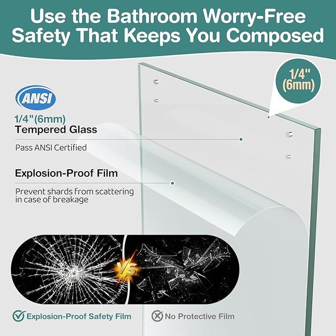 36 Corner Shower Door,36" W x 72" H Neo-Angle Corner Shower Enclosure,Frameless Pivot Shower Doors with 1/4” (6MM) SGCC Tempered Glass for Walk-in Shower,Chrome