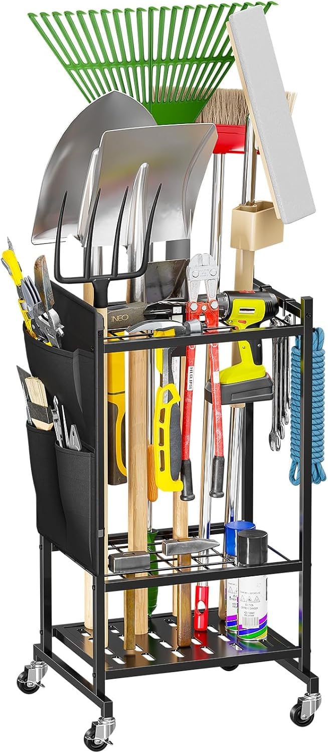 Garden Tool Organizer with Wheels, Freestanding Garden - Image 1